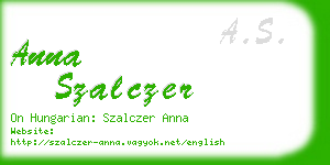 anna szalczer business card
